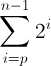 Contains summation notation for 2^i from i=p to n-1